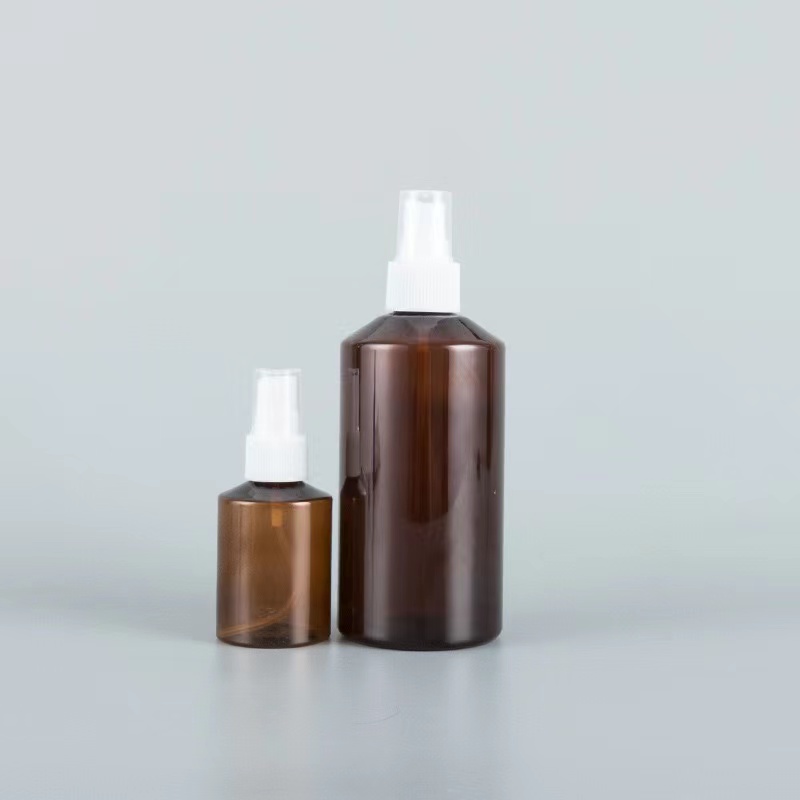 200ml Blackish Green PET Plastic Sloping Shoulder Spray Bottles Lotion Bottles