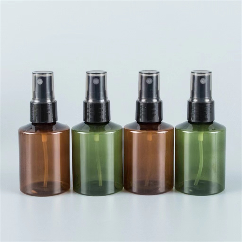 200ml Blackish Green PET Plastic Sloping Shoulder Spray Bottles Lotion Bottles
