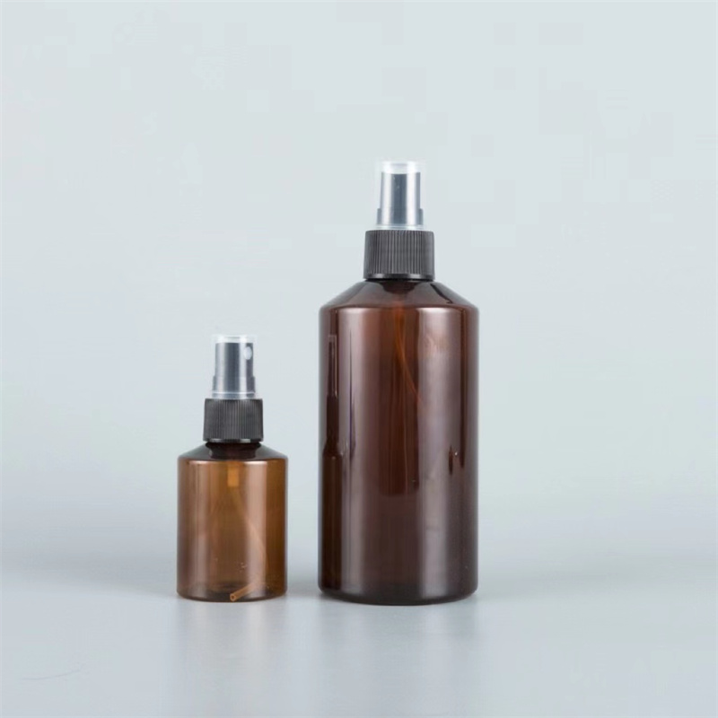 200ml Blackish Green PET Plastic Sloping Shoulder Spray Bottles Lotion Bottles