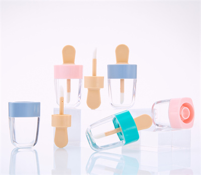 8ml Cute Ice Cream Shape Diy lip gloss tube containers With Wands For Girls 