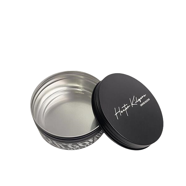 Custom Cosmetic Can Black Aluminum Jar with screw cap