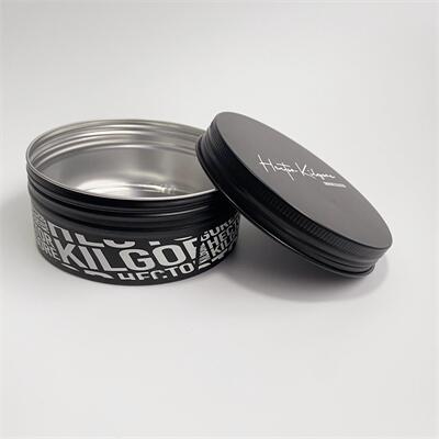 Custom Cosmetic Can Black Aluminum Jar with screw cap