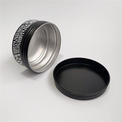 Custom Cosmetic Can Black Aluminum Jar with screw cap