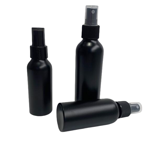 Matte Black Aluminum Custom Spray Bottles with Fine Mist