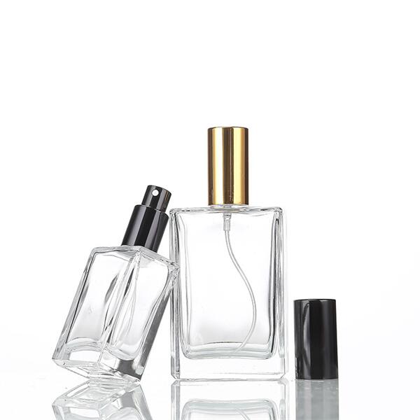 Empty Perfume Bottles 30ml 50ml 100ml with Square Clear Glass