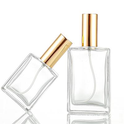 Empty Perfume Bottles 30ml 50ml 100ml with Square Clear Glass