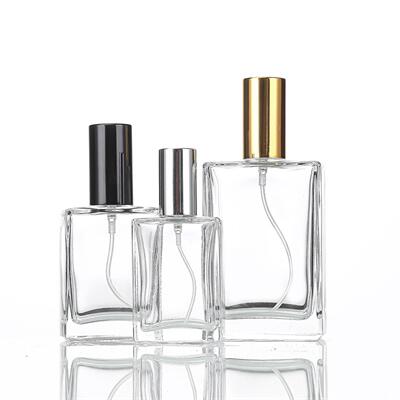 Empty Perfume Bottles 30ml 50ml 100ml with Square Clear Glass