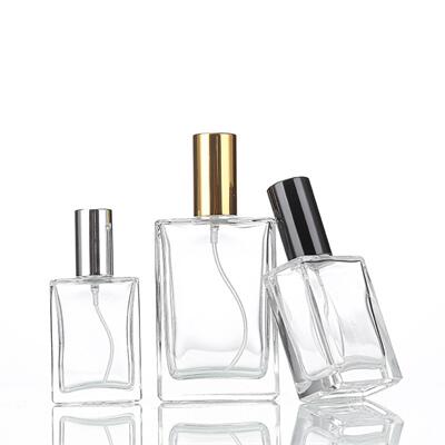 Empty Perfume Bottles 30ml 50ml 100ml with Square Clear Glass