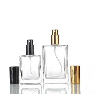 Empty Perfume Bottles 30ml 50ml 100ml with Square Clear Glass